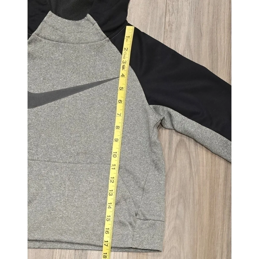 Nike Boys Dri-fit Pullover Hoodie Gray Black size xsmall